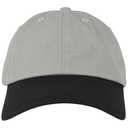 E BY ELIDAN Two Tone Dad Hat, Low Profile Baseball Cap - color: Grey Black