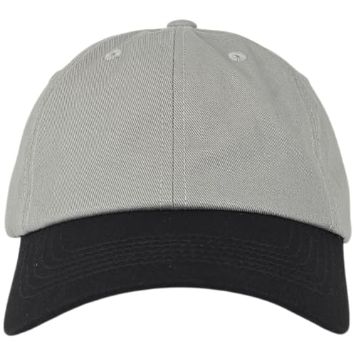 E BY ELIDAN Two Tone Dad Hat, Low Profile Baseball Cap - color: Grey Black