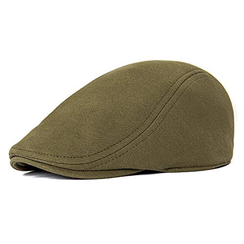 VOBOOM Men's Cotton Flat Ivy Gatsby Newsboy Driving Hat Cap - color: Green