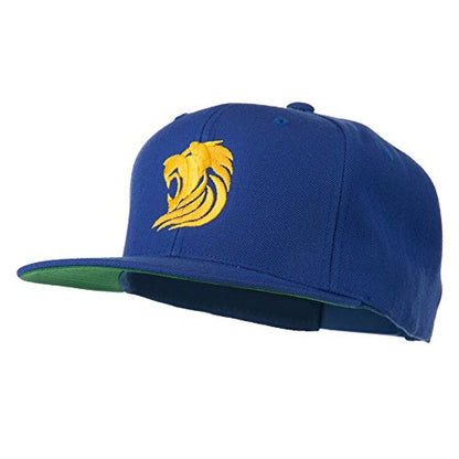 e4Hats.com Gold Lion Embroidered Wool Snapback Cap - color: Royal