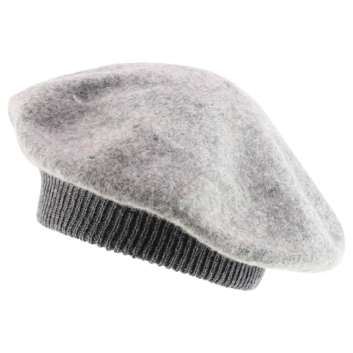Trendy Apparel Shop Plain Solid French Wool Beret Hat - color: Grey