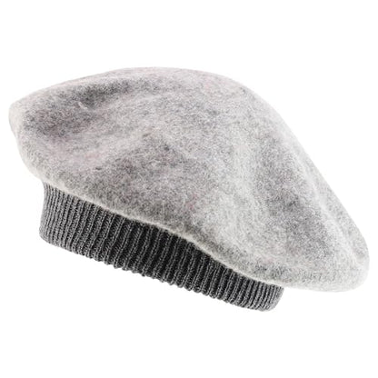 Trendy Apparel Shop Plain Solid French Wool Beret Hat - color: Grey