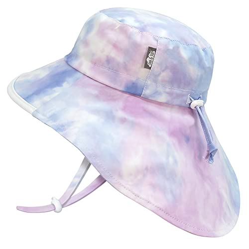 JAN & JUL Girls' Grow-with-Me Cotton Xplorer Sun Hat with Large Brim - color: Cotton Candy Tie-dye, size: 0-6 Months