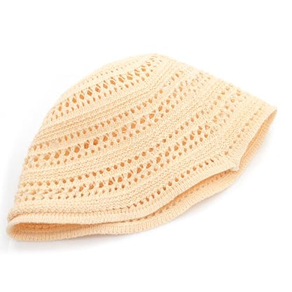 Women's Beach Bucket Hat Fisherman Cap Hollow Mesh Lightweight Breathable Sun Hat for Summer - color: Single Layer Beige