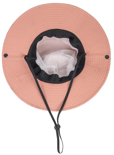 Kids Sun Hat with UV Protection Beach Bucket hat Safari Boonie Cap - color: Pink