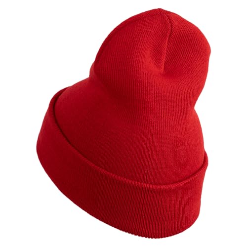 e4Hats.com 12 inch Cuffed Knit Long Beanie - color: Red
