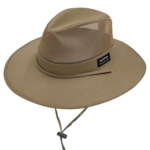 Panama Jack Men's Original Canvas Safari Sun Hat, UPF 50+ Sun Protection Cap, 2.5" Brim - color: Brown, size: Medium