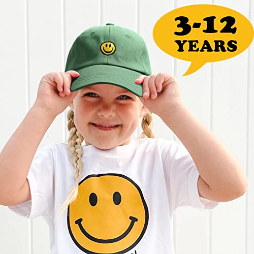 SONMONY Toddler Hat Smile Face Kids Baseball Cap Adjustable Cute Hat 3-12Y - color: Green