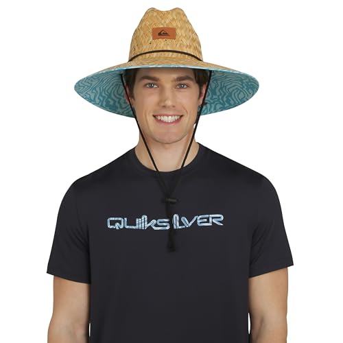 Quiksilver Men's Wide Brim Outdoor Lifeguard Straw Sun Hat - color: Limpet Shell, size: Small-Medium