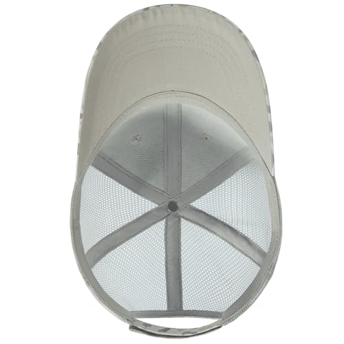 BASSDASH Altimate Fishing Hat Mesh Back for Men Women Adjustable Baseball Trucker Cap - color: Ash Taupe Scatter