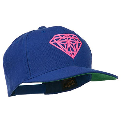 e4Hats.com Pink Diamond Outline Embroidered Snapback Cap - color: Royal