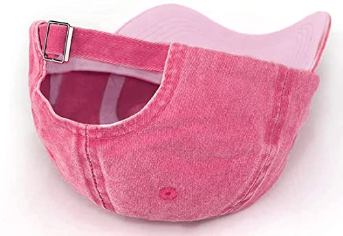 Glamorstar Classic Unisex Baseball Cap Adjustable Washed Dyed Cotton Ball Hat - color: Pink a