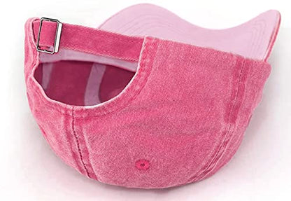 Glamorstar Classic Unisex Baseball Cap Adjustable Washed Dyed Cotton Ball Hat - color: Pink a