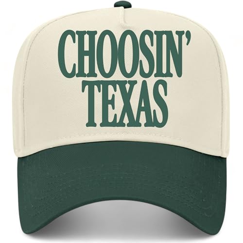 Choosin' Texas Hat | Premium Adjustable Snapback Baseball Vintage Trucker Hat for Men & Women - color: Green/Natural