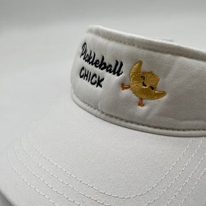 Embroidered Pickleball Visor Men Women,Gifts for Pickleball Lovers - color: White, style: Pickleball Chick