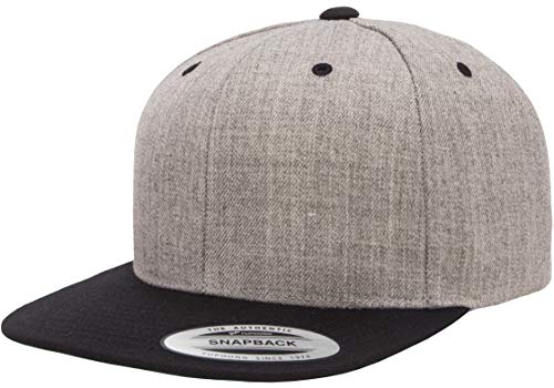 Flexfit Unisex Adult Yp Classics Premium Snapback Cap – 2-Tone - color: Heather/Black