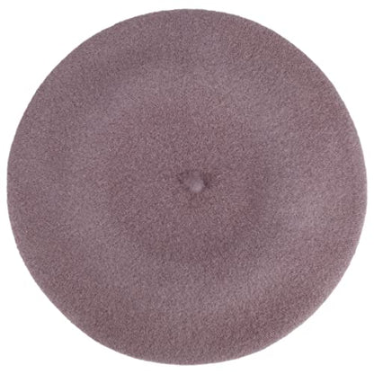 Women's Beret Cashmere Wool French Hat Made in EU Women Autumn Winter - color: Oldrose, size: 6 7/8