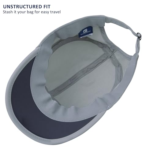 GADIEMKENSD Stretch Army Cap Cadet Military Hats Flat Top Baseball Cap Short Bill Breathable - color: Light Gray