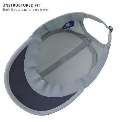 GADIEMKENSD Stretch Army Cap Cadet Military Hats Flat Top Baseball Cap Short Bill Breathable - color: Light Gray