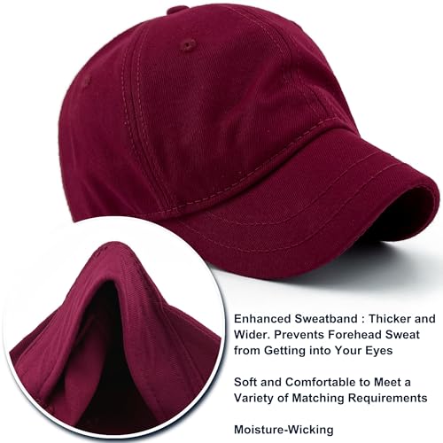 Loneshark Short Brim Baseball Cap for Running Small Bill Umpire Hat - color: Claret