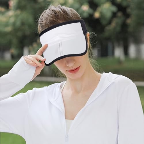 Sports Sun Visor Hat Men Women Foldable Brim Packable Running Golf Cap - color: White