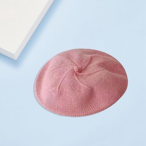 Infant Baby Boys Girls Beret & Beanie Hat - Toddler Kids Knitted French Artist Skull Hat - Fall Winter - color: A-pink
