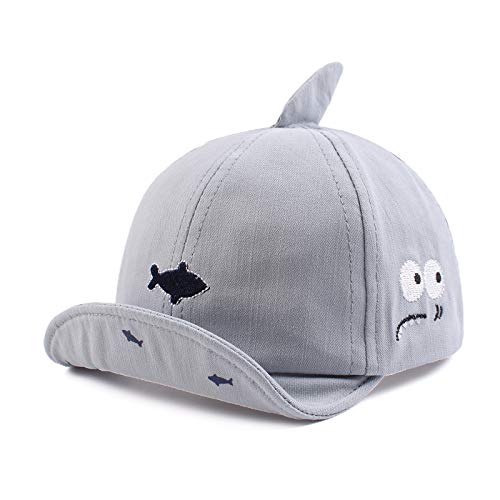 JANGANNSA Baby Duck Cap Infant Kids Sun Hat Bear Cute Cartoon Caps Spring Summer - color: Light Blue Shark, size: 3-18 Months