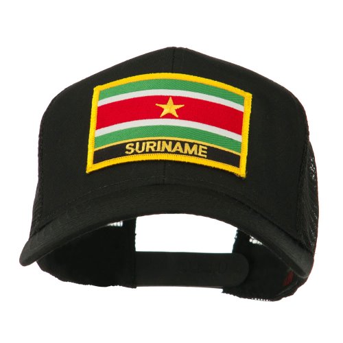 e4Hats.com South America Flag Letter Patched Mesh Cap - color: Suriname