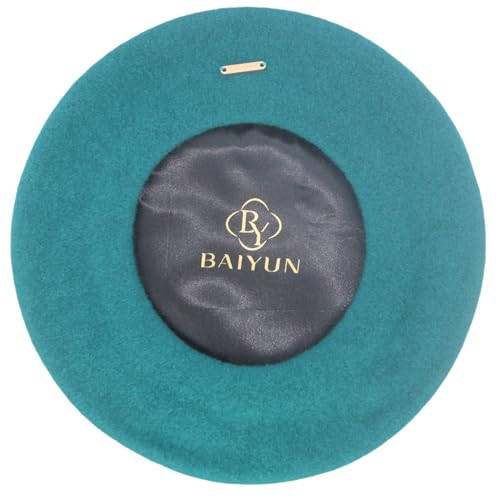Classic Wool French Red Beret Hats for Women Men - color: M--cyan