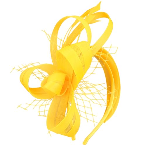 Fascinators Hats for Women, Fascinator Headband Tea Party Hat - color: Yellow