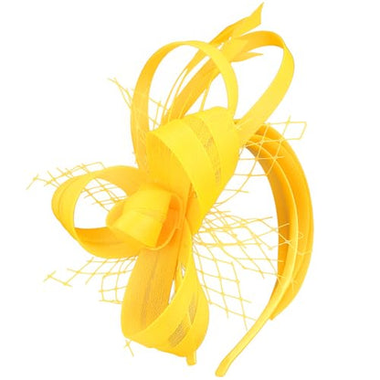 Fascinators Hats for Women, Fascinator Headband Tea Party Hat - color: Yellow