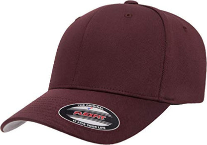 Flexfit Men's Athletic Baseball Fitted Cap - color: Maroon, size: Small-Medium
