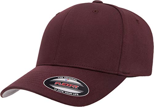 Flexfit Men's Athletic Baseball Fitted Cap - color: Maroon, size: Large-X-Large