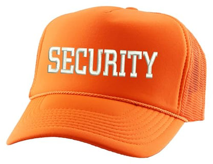 ALLNTRENDS Security Embroidered Trucker Mesh Cap - color: Neon Orange