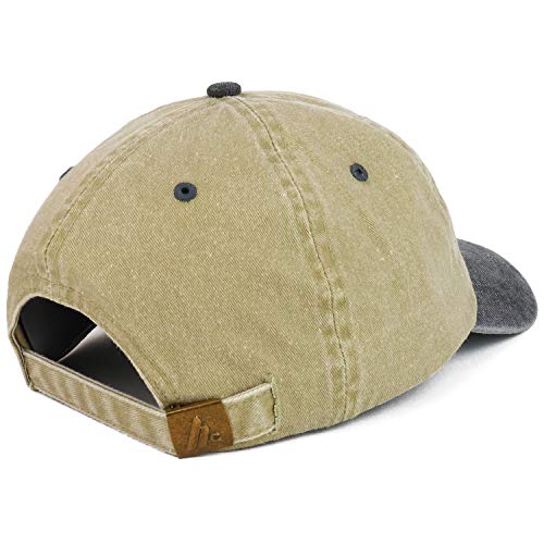 Armycrew Watermelon Embroidered Patch Unstructured Cotton Washed Baseball Cap - color: Khaki Black