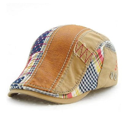 M MOACC Men Beret Hat Cotton Adjustable Newsboy Hats Cabbie Gatsby Cap Driving Flat Caps - color: Hat-t1-beige