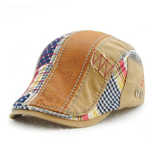 M MOACC Men Beret Hat Cotton Adjustable Newsboy Hats Cabbie Gatsby Cap Driving Flat Caps - color: Hat-t1-beige