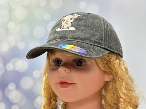 Adjustable Embroidery Animal Baseball Hat for Kid Toddler Child - color: Pig (Washed Black)