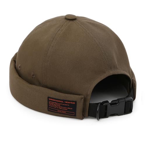 UNDERCONTROL Brimless Sailor Fisherman Leon Hat No Visor Miki Skull Docker Beanie Trawler Tactical Ring Cap for Men & Women - color: Combat Khaki Green