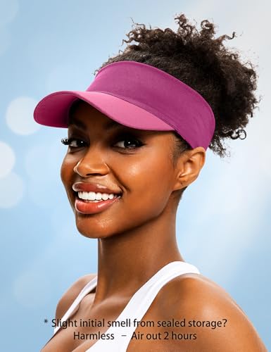 ROYBENS Cooling Visor Hat Women Men, Elastic Headband Sun Visor Golf Cap - color: Rose-red