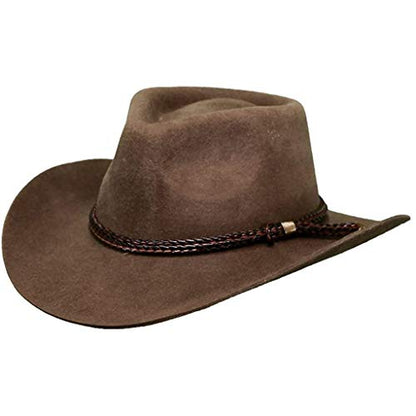 Outback Trading Company Men's 1153 Forbes Water-Repellent UV-Protective Australian Wool Western Cowboy Hat - color: Brown, size: Medium