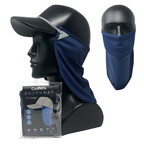 CoolNES - UV Sun Protection Neck Drape Adjustable Multifunctional 2 in 1 Face Covering for Outdoor Fishing - Unisex - color: Coolnes-navy