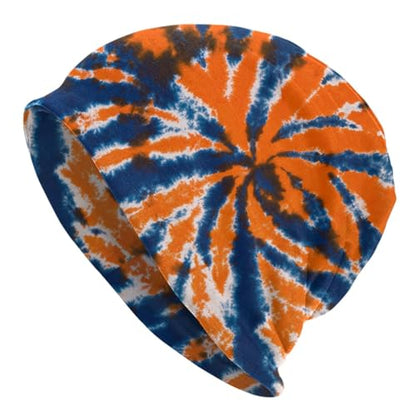 Beanie Hat for Men Women Slouchy Beanie Skull Sleep Cap Soft Lightweight Chemo Hat Stretch Cancer Headwear - color: Tie Dye Orange