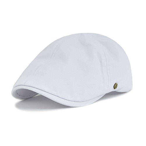 VOBOOM Cotton Flat Cabbie Hat Gatsby Ivy Irish Hunting Newsboy Cap - color: White
