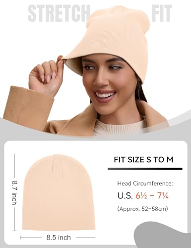 vidsel 100% Cotton Beanie Hat for Men Women, Soft Cuffless Knit Skull Cap - color: 1pc-pink