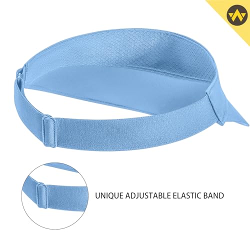 WANDER Running Sun Visor Hat Wide Brim UPF 50+ Mesh Cap for Women - color: Skyblue