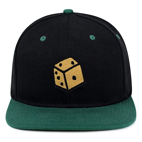 Dice Hip-Hop Snapback Hat Embroidered Baseball Cap Cute Board Game - color: 17. Black/Green