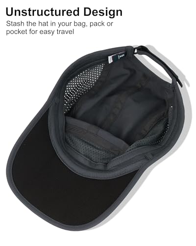 GADIEMKENSD Mens Folding Outdoor Hat Long Brim UPF 50+ Sun Protection - color: Folding Dark Gray