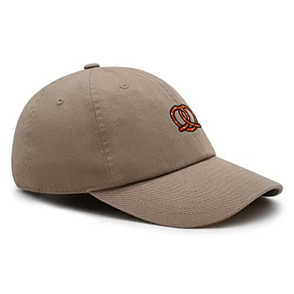JPAK Pretzel Premium Dad Hat Embroidered Cotton Baseball Cap Snack - color: Khaki