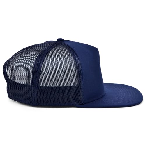 Lids Blank Essential 5-Panel Trucker Adjustable Snapback Hat - color: Navy